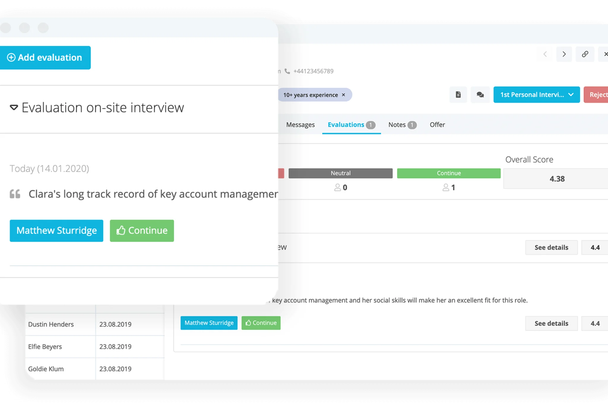 Applicant Tracking System for Evaluation Processes