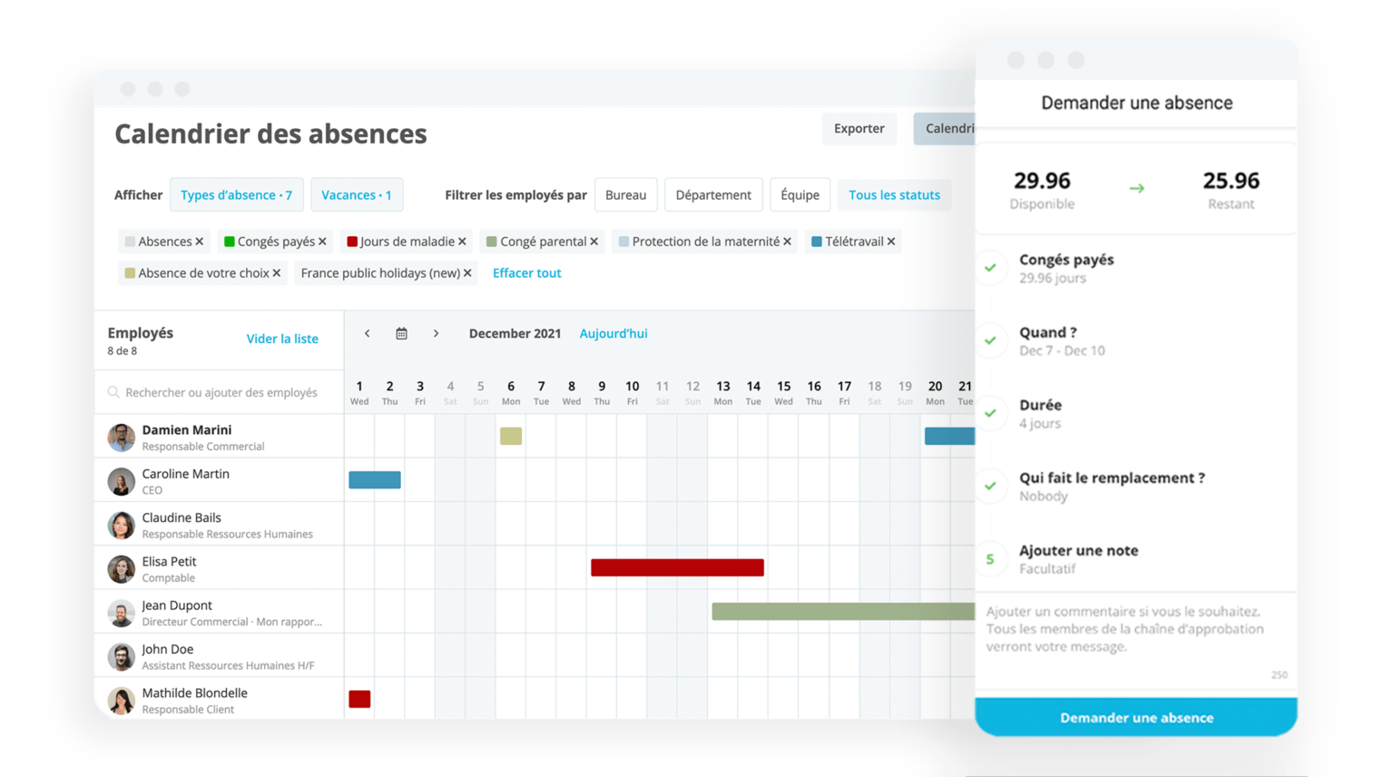 Gestion Des Absences Calendrier