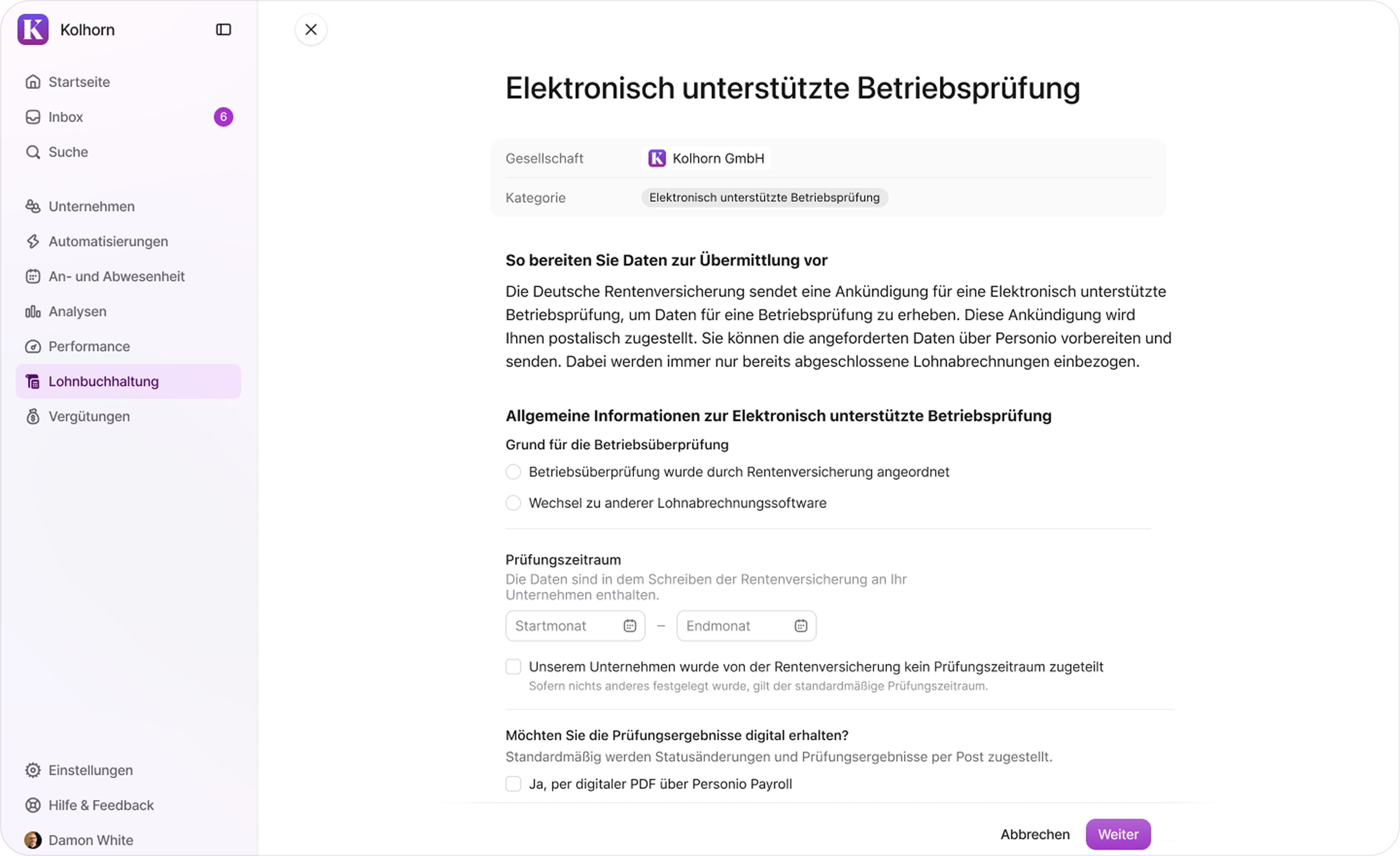 BVV Changes - Prüfexport  per Knopfdruck