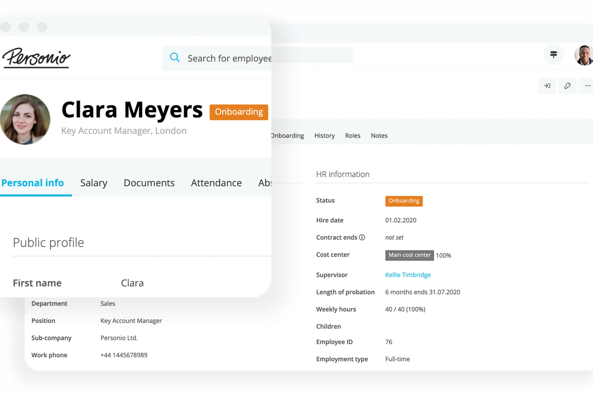 Employee Profile View in Onboarding Software