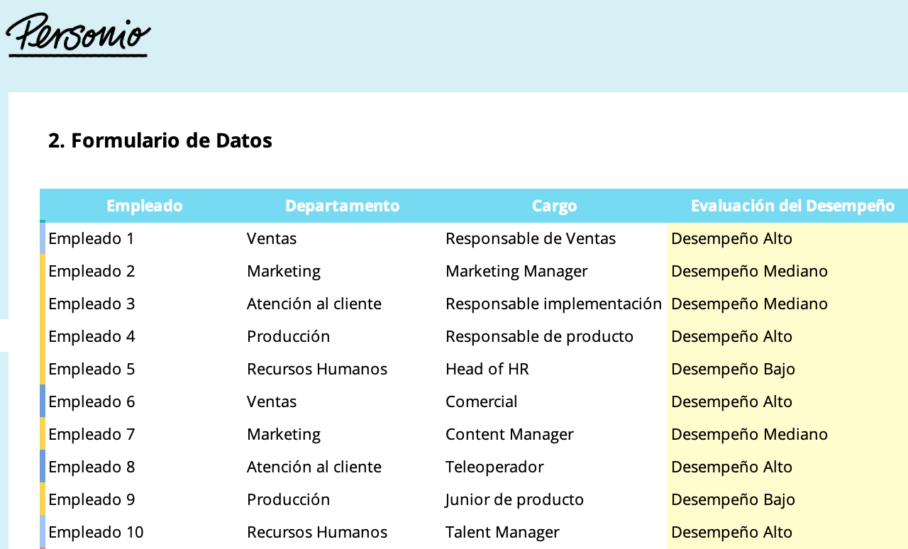 Matriz 9 cajas Excel 