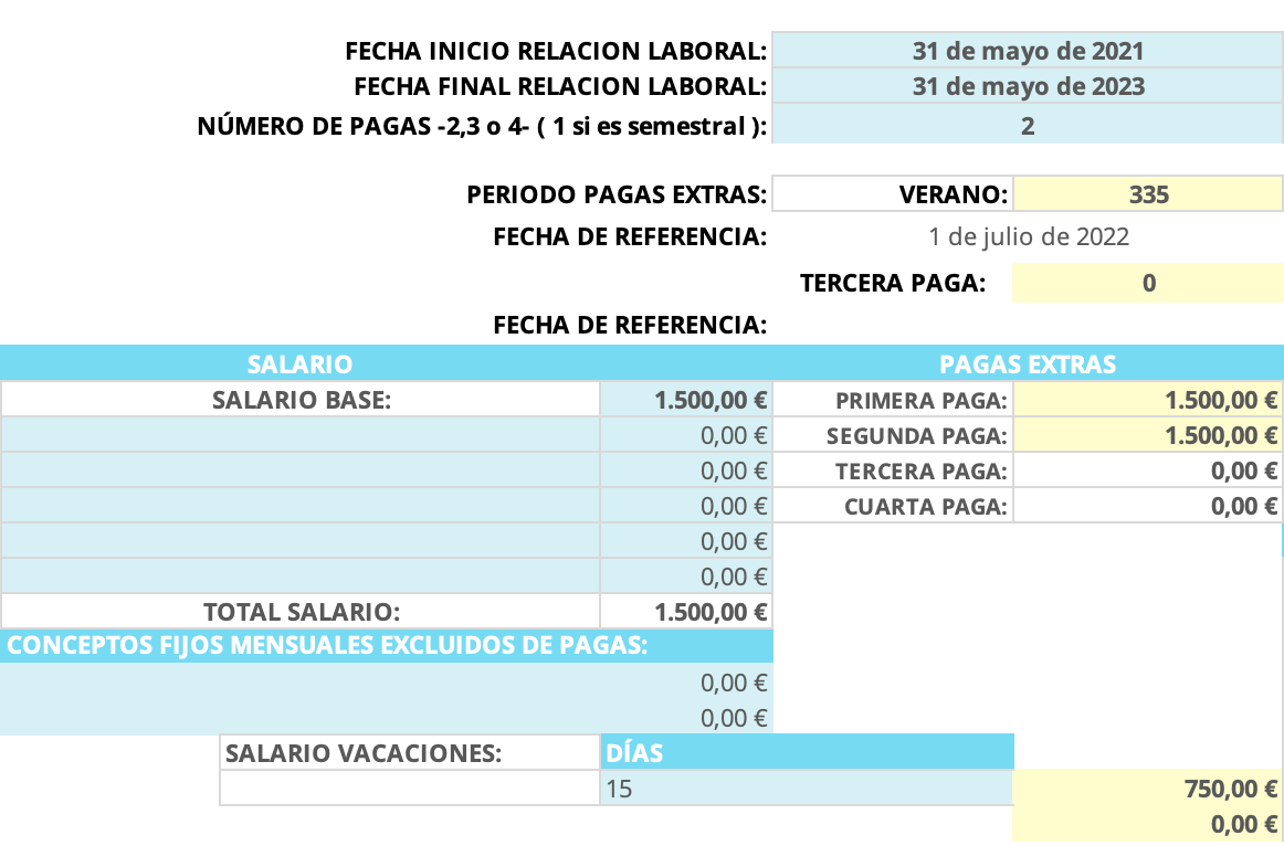 Plantilla Excel Recursos Humanos - finiquito