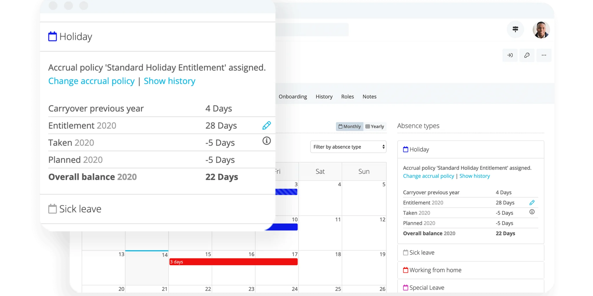 Absence Management Tool for Holiday Entitlement