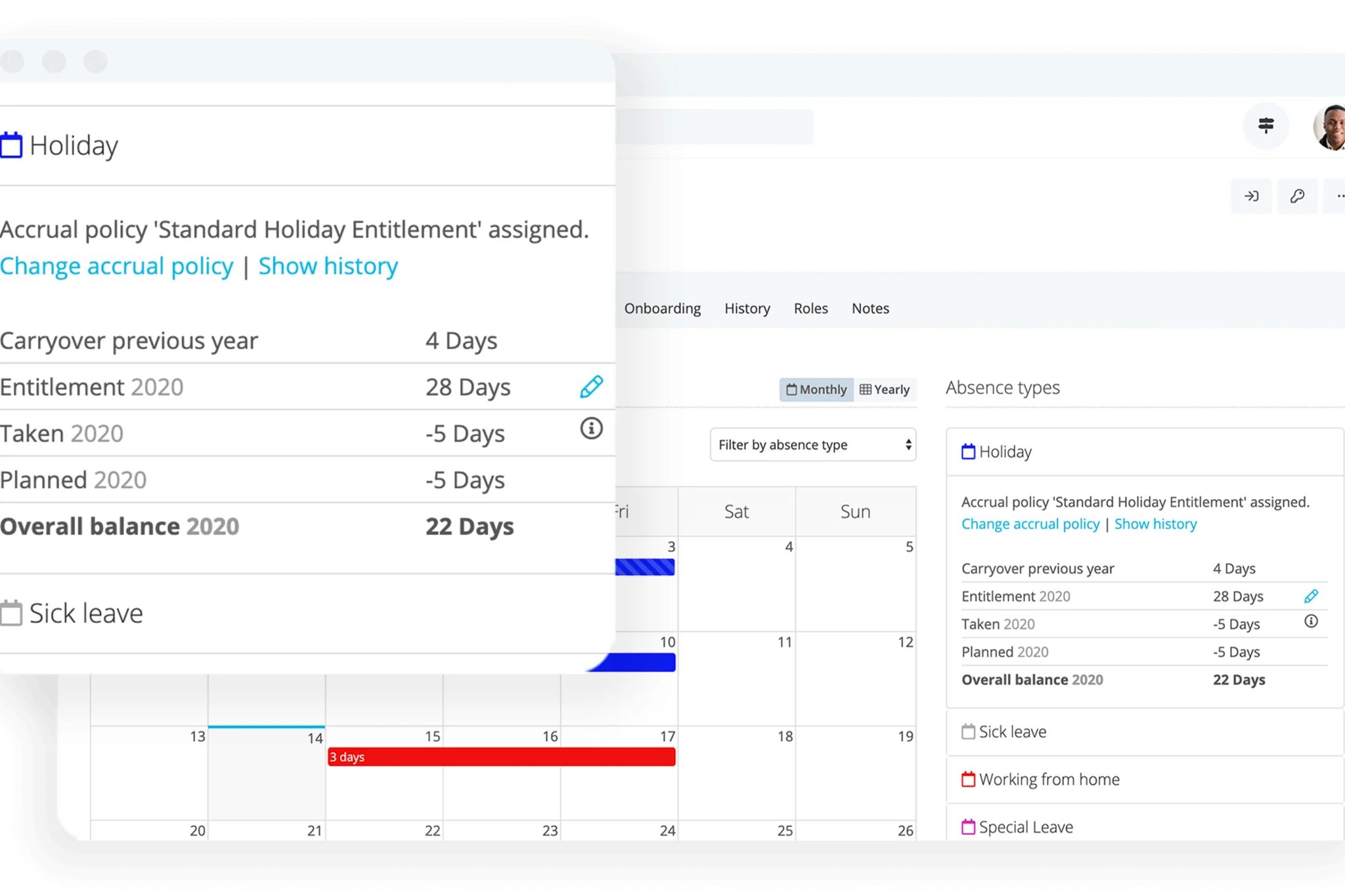 Absence Management Tool for Holiday Entitlement