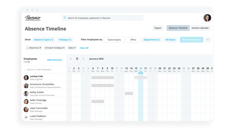 Access-Control Absence-Calender-Overview Preview