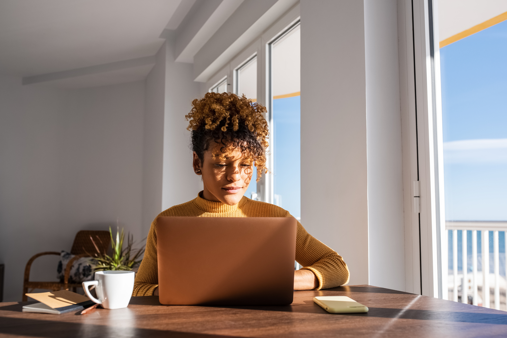 woman looking at laptop 