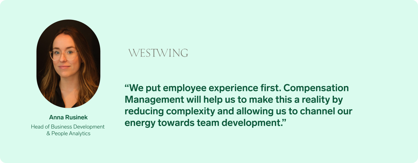 Quote from Anna Rusinek, Head of Business Development & People Analytics at Westwing.