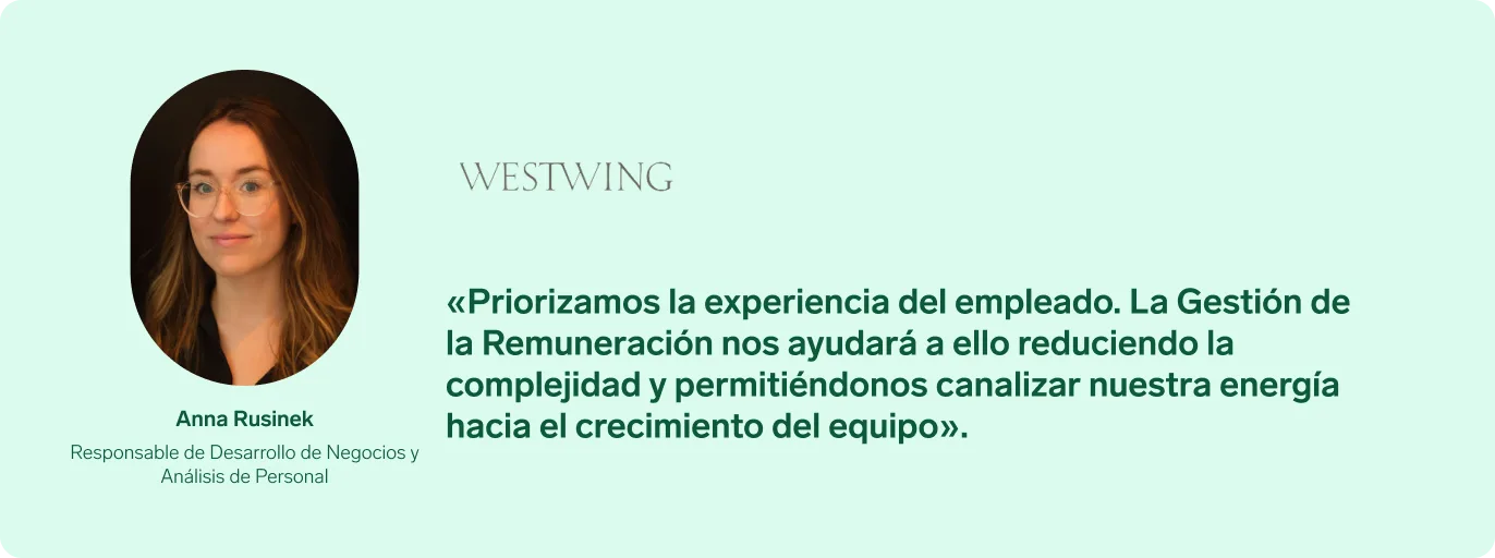 Cita de Anna Rusinek, Head of Business Development & People Analytics de Westwing.