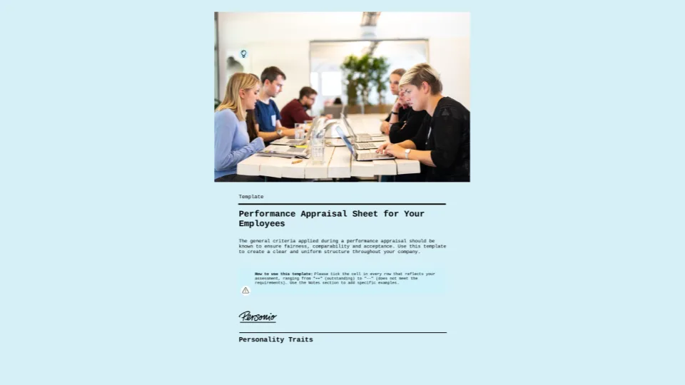 Download: Template for Performance Appraisals
