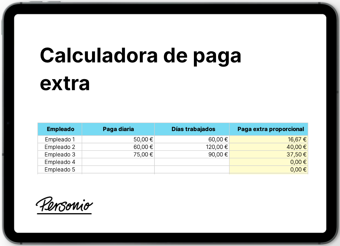 Calculadora paga extra