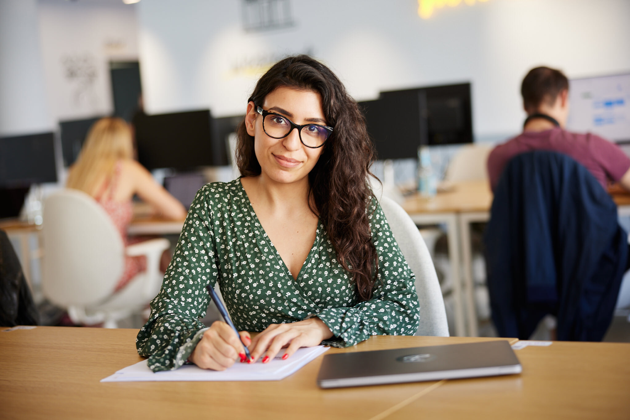 Young woman working in Lounge