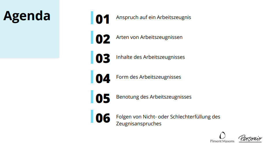 Auszug aus dem Webinar Arbeitszeugnis formulieren