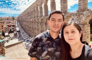 Yohan and Claudia exploring Segovia City, near Madrid.