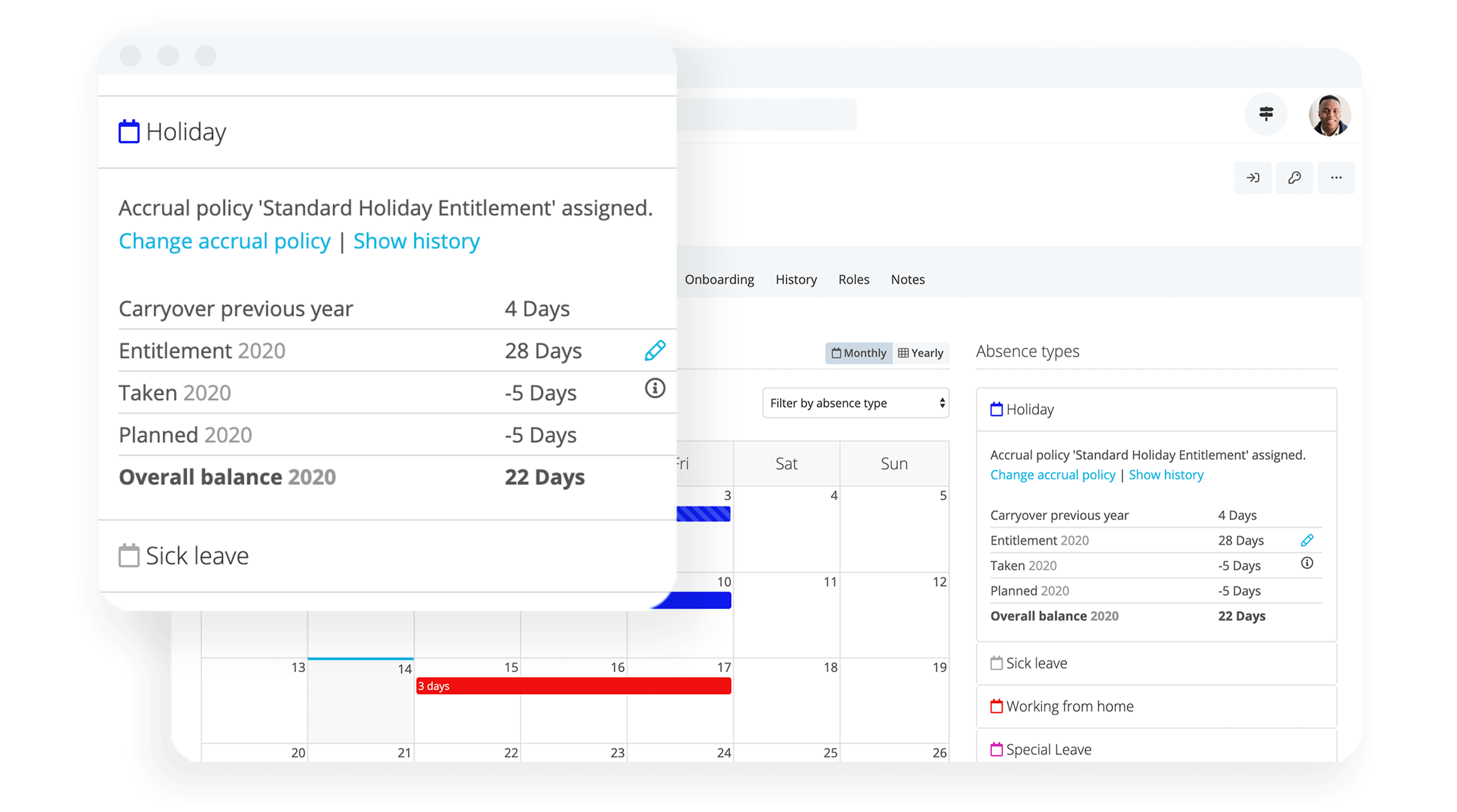 Absence Management Tool for Holiday Entitlement