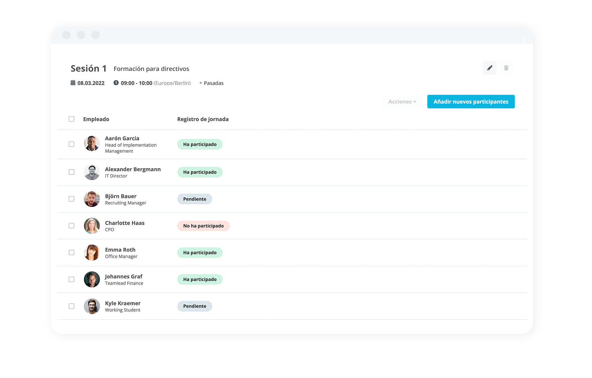 Training Attendance Tracking ES