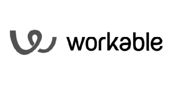 black and white logo of workable