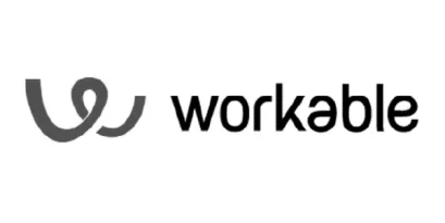 black and white logo of workable