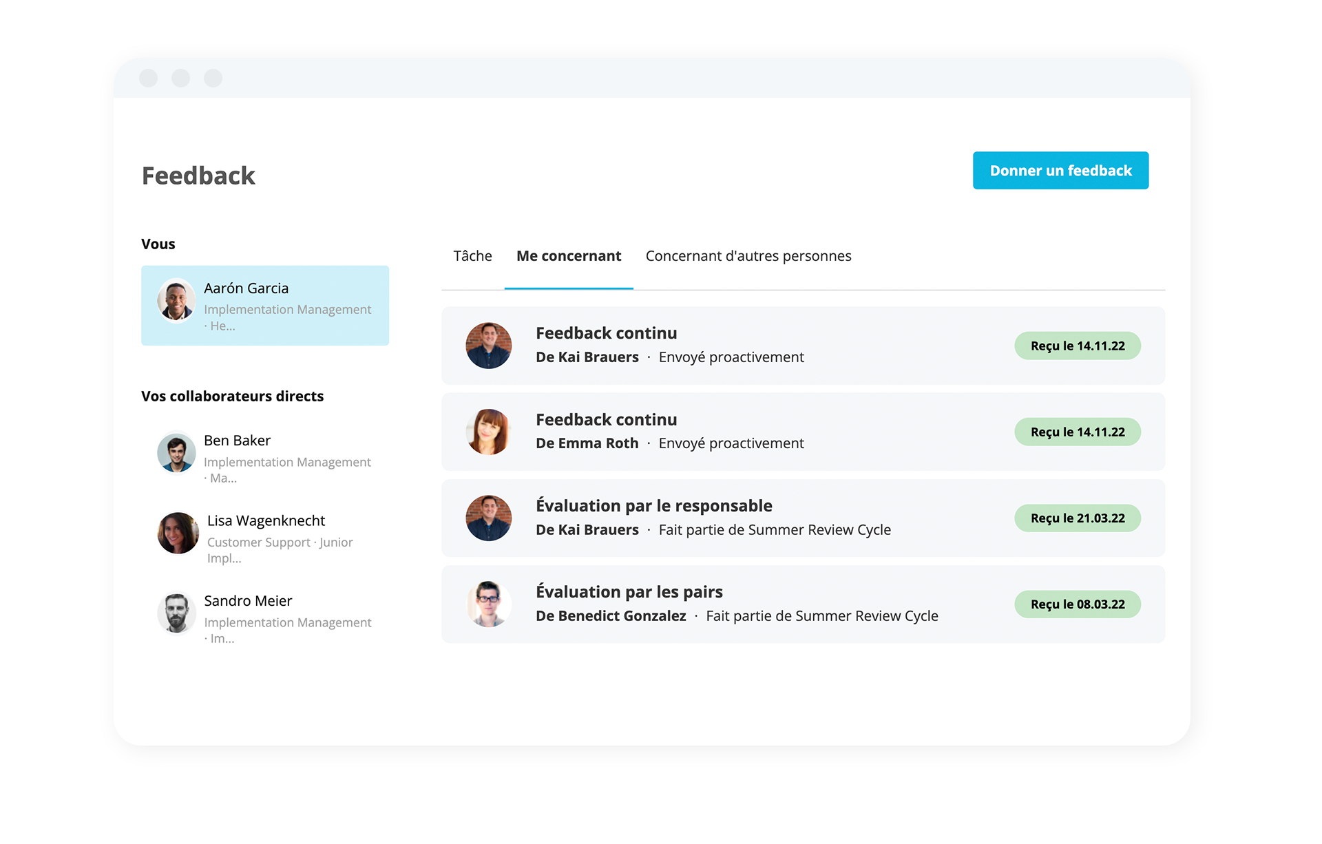 Product Preview from Personio Feedback Feature