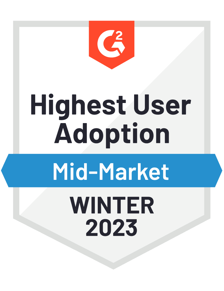 G2 Highest User Adoption Mid-Market Winter