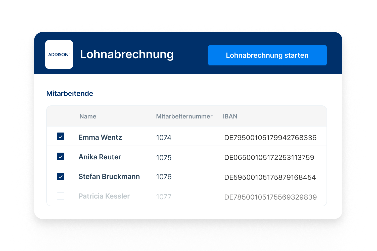 Lohnabrechnung in Addison durchführen