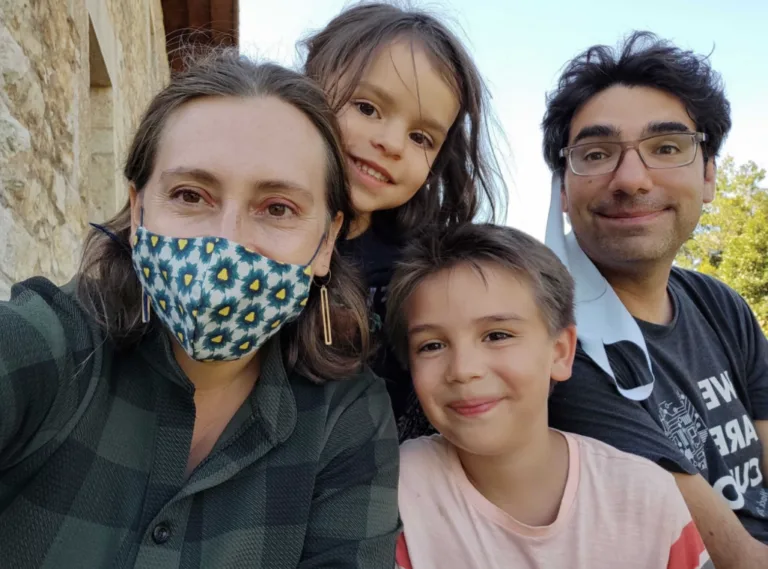 Angelina with Catalina, Francisco, and husband Sebastian