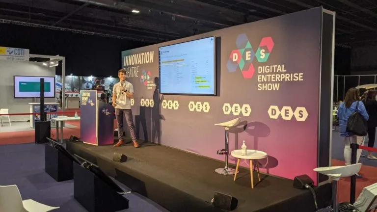 Pablo speaking at the Digital Enterprise Show 2021 in Madrid.