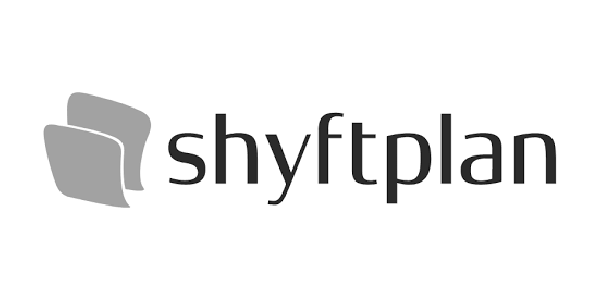 black and white logo for shyftplan