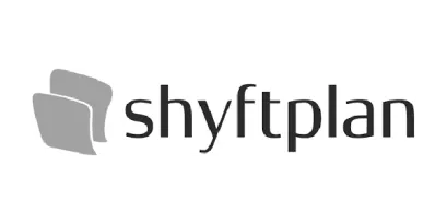 black and white logo for shyftplan