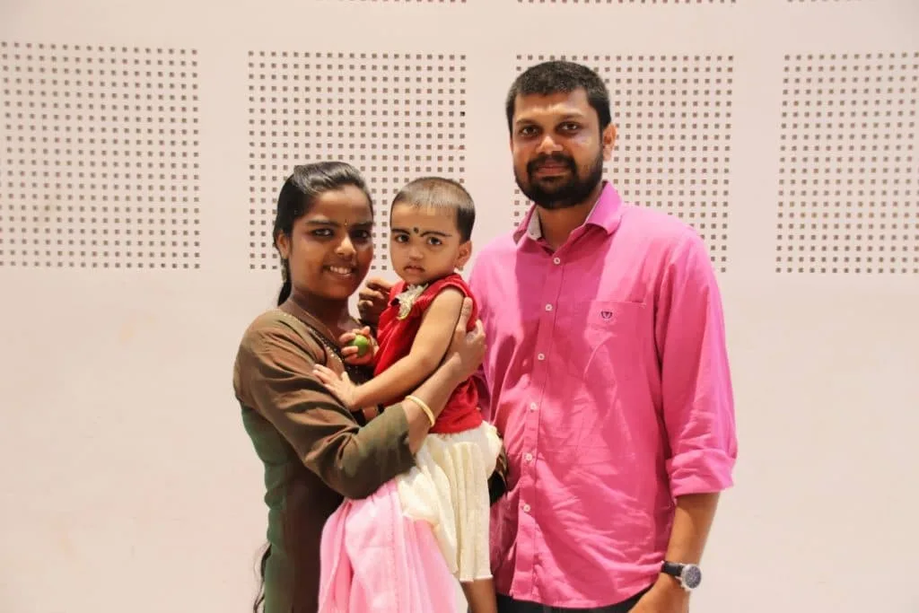 Arun, his wife and child
