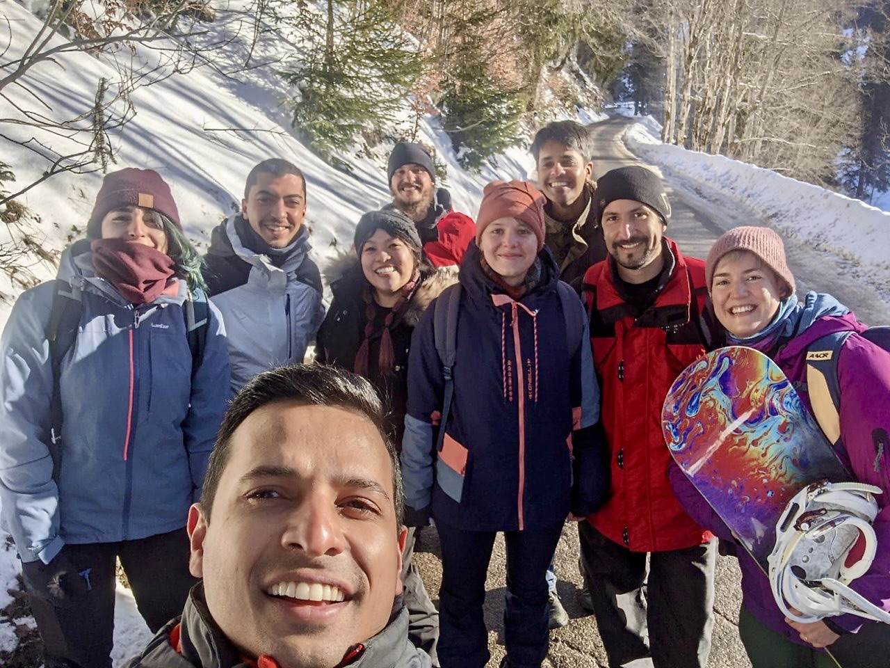 Engineering Team skiing during Munich Onsite