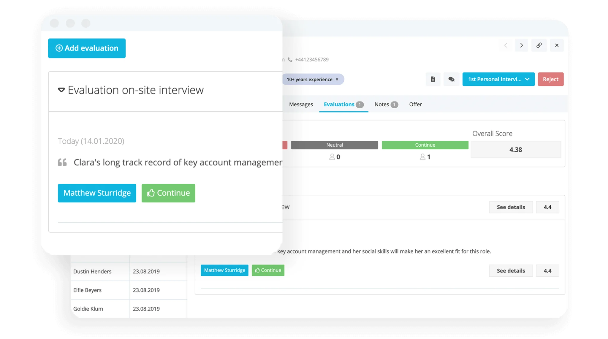 Applicant Tracking System for Evaluation Processes