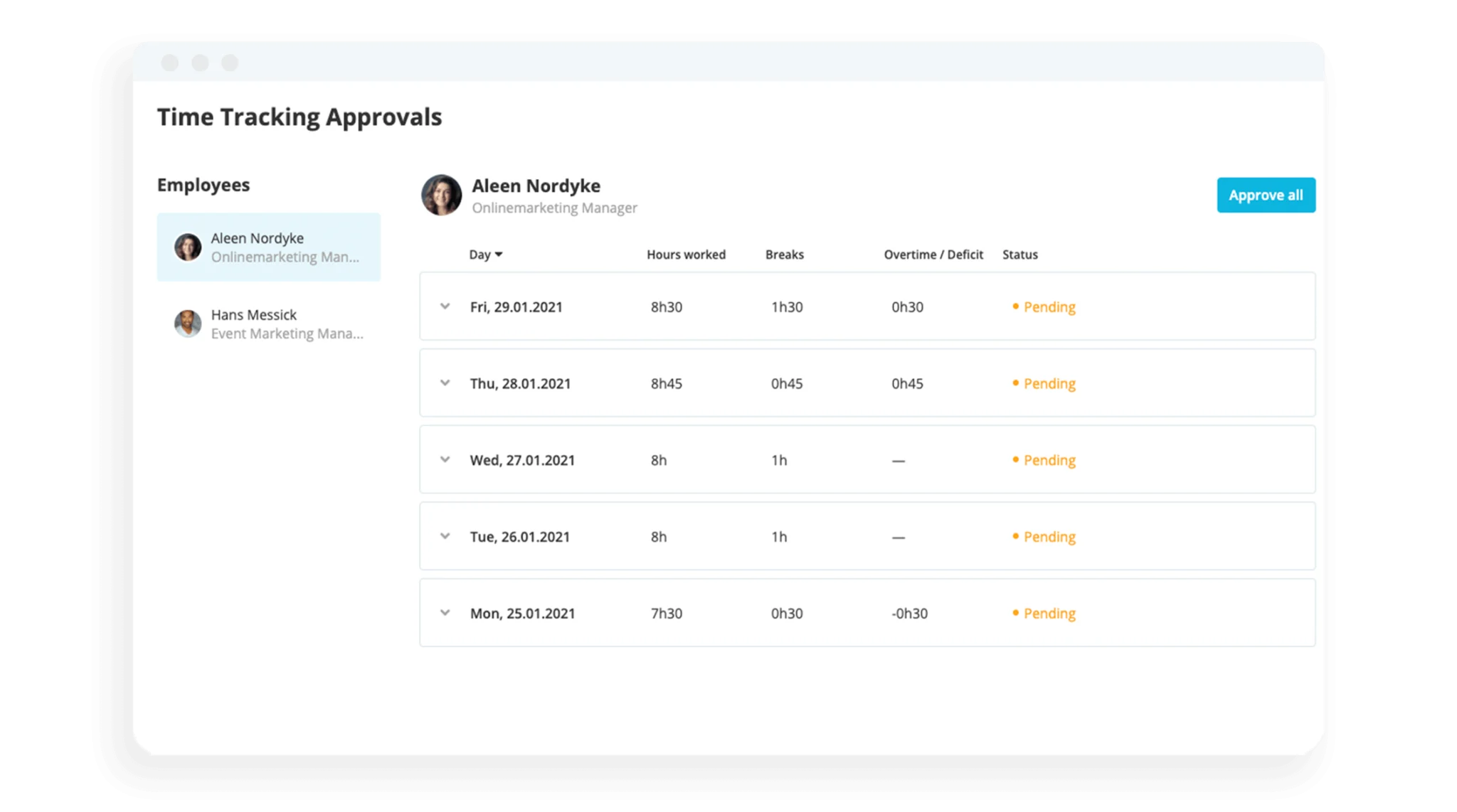 Attendance Tracking Approval
