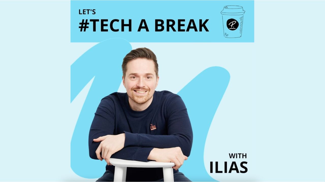 Ilias smiling with the headline "Let's TechABreak with Ilias"