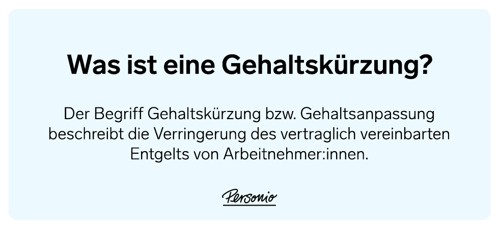 Gehaltskürzung einfach erklärt