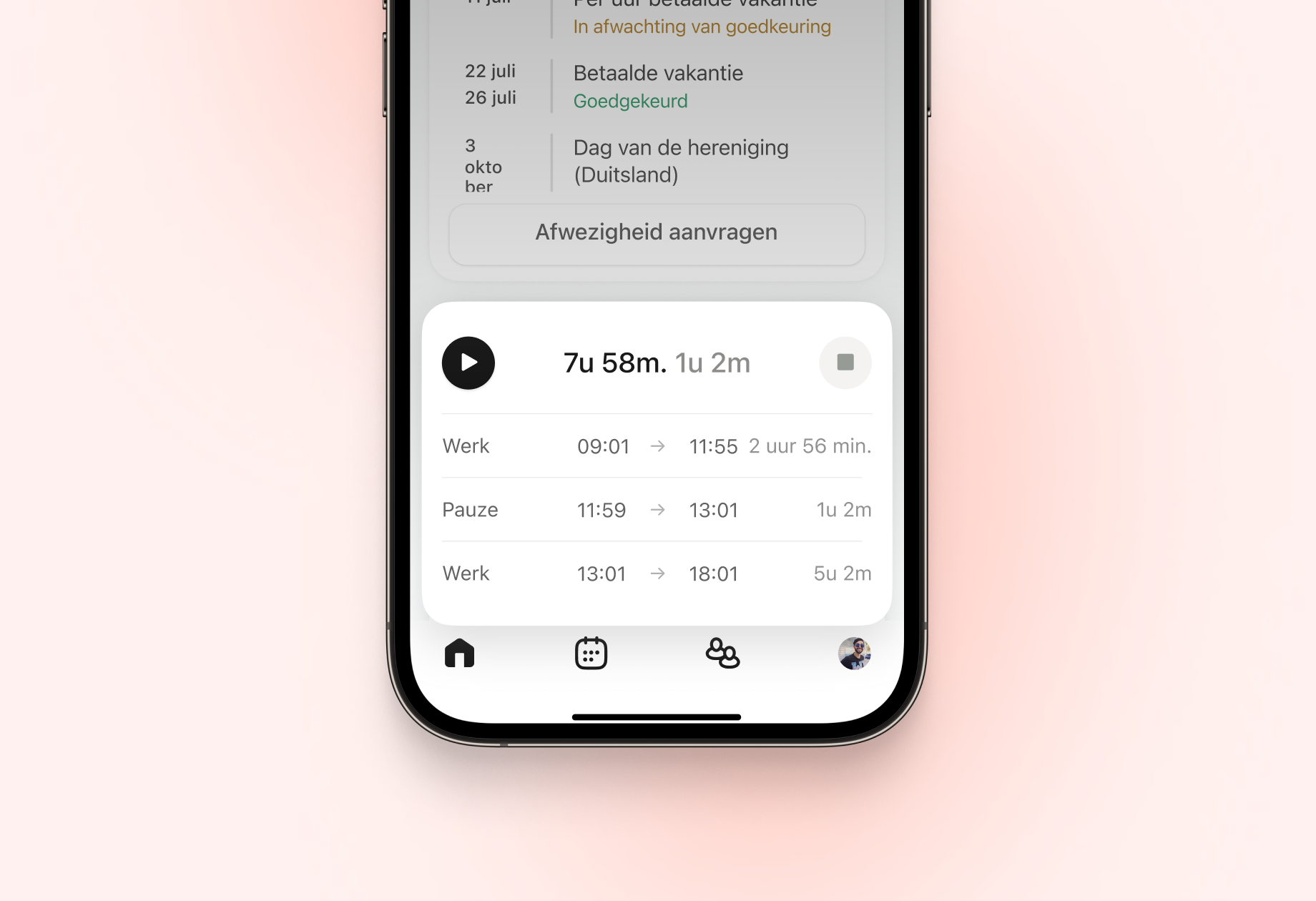 Mobile App: Track time from anywhere