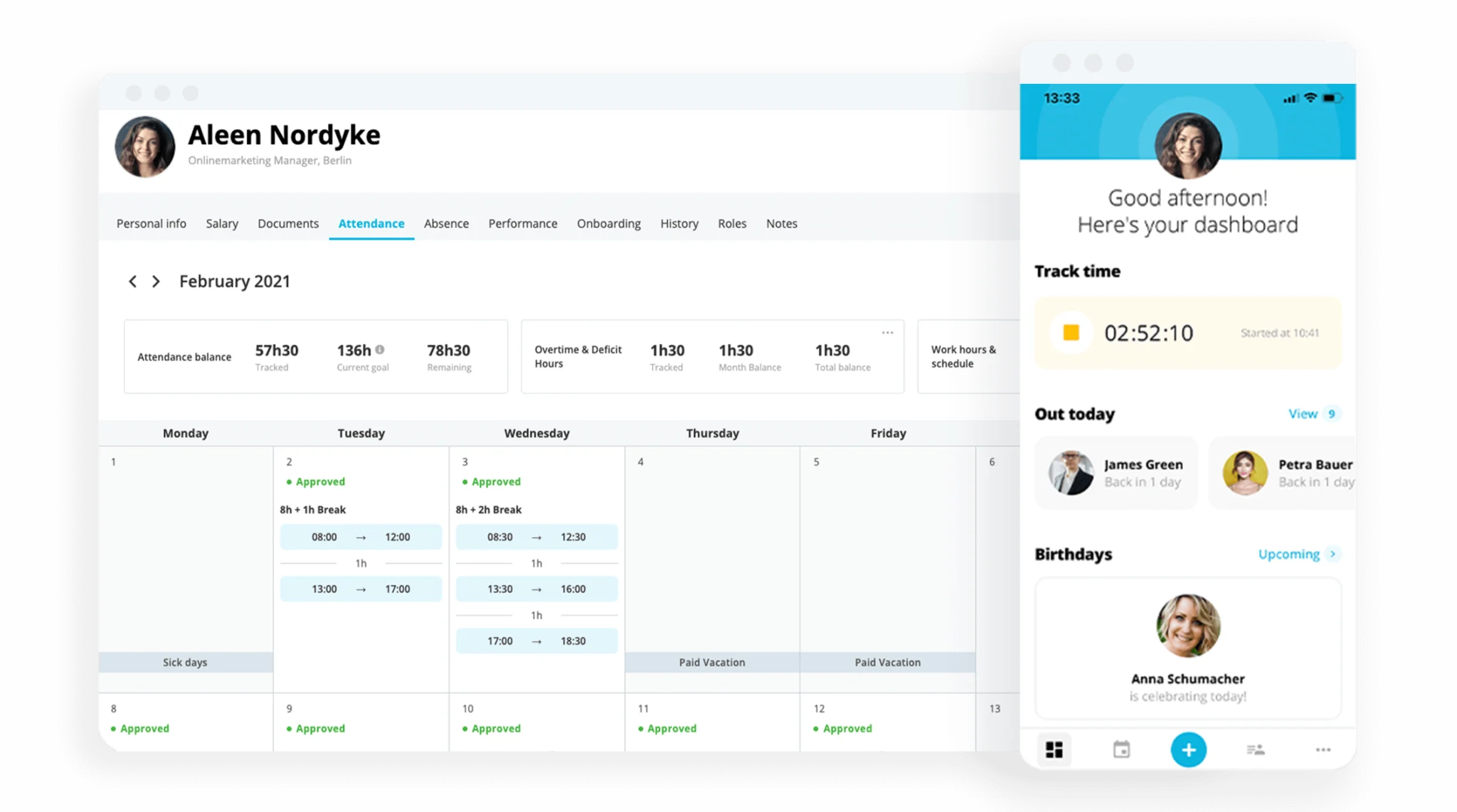 attendance time tracking for employees