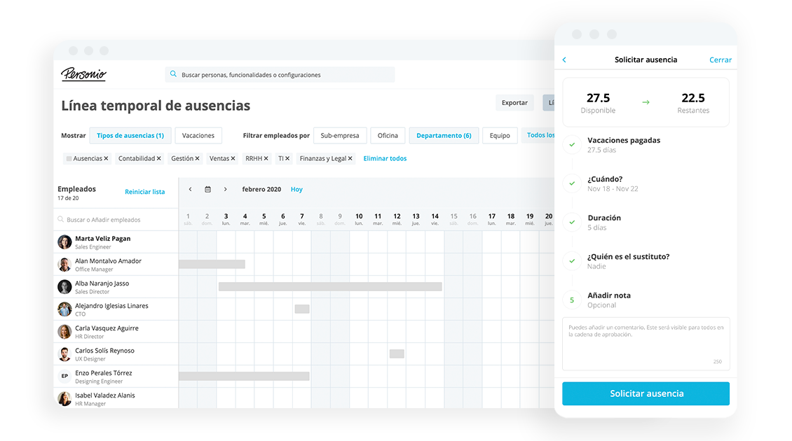 Datos de los empleados Cambio Portátil Registro del tiempo de trabajo