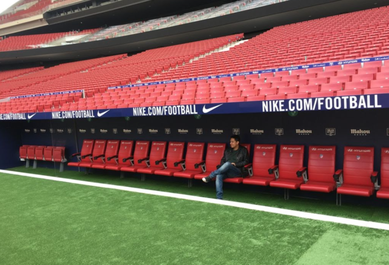 Yohan visiting Metropolitano Stadium, home of Atlético Madrid.