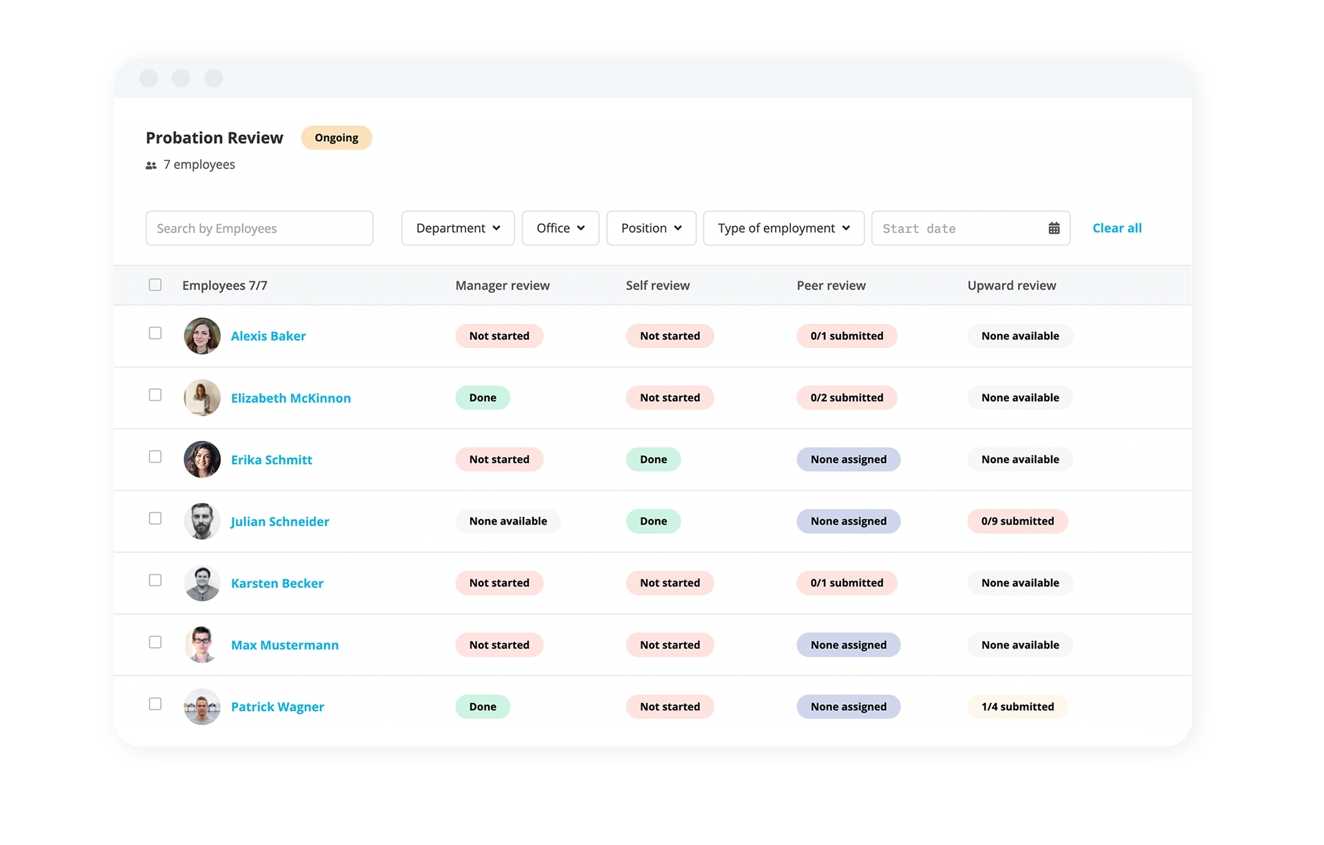 personio performance review dashboard