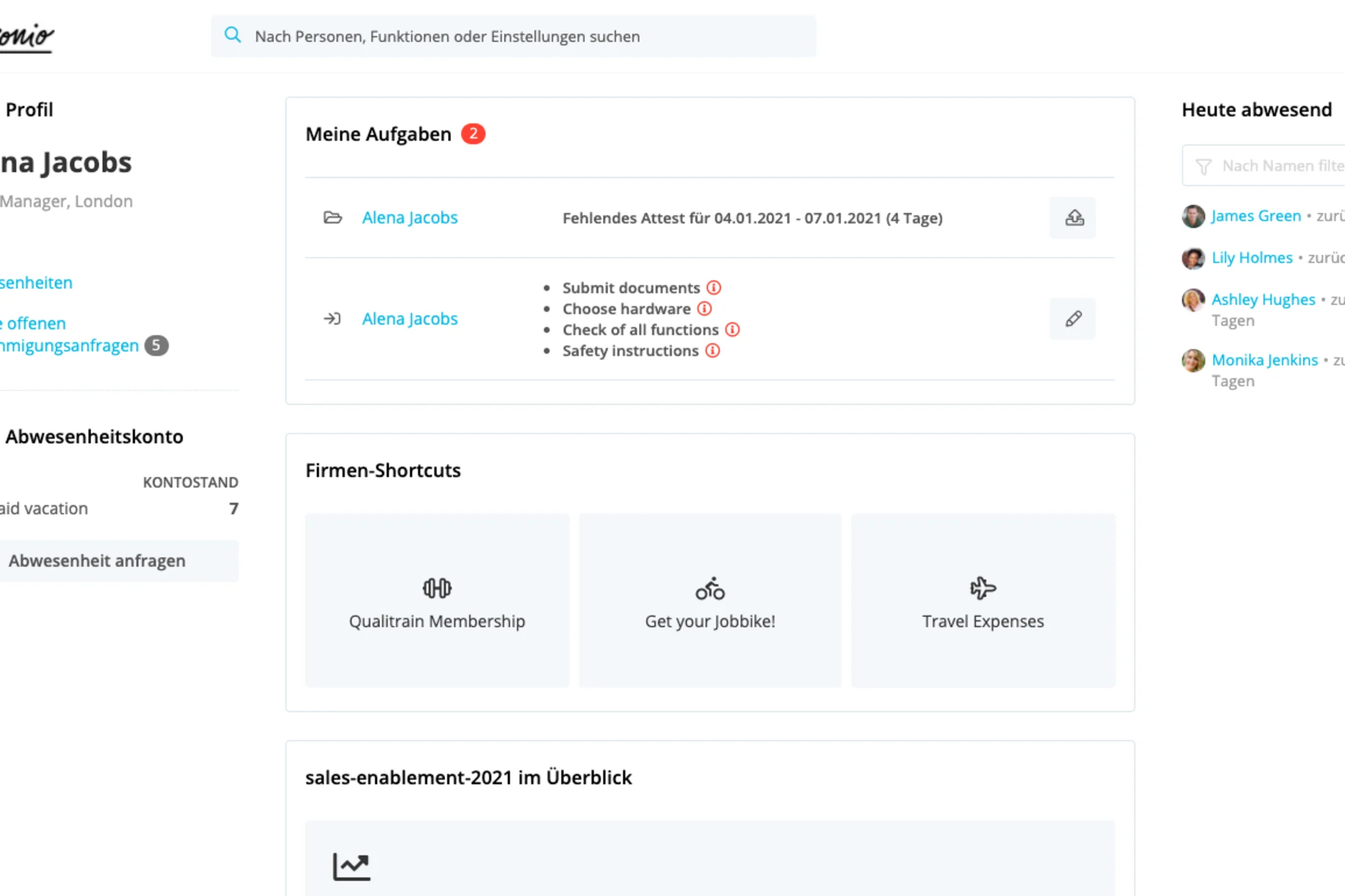 Mitarbeiter-Dashboard