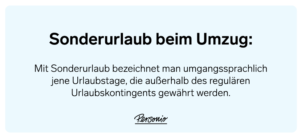 Sonderurlaub beim Umzug