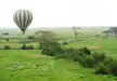 A majestic balloon in its voyage over the endless plains of Serengeti National Park