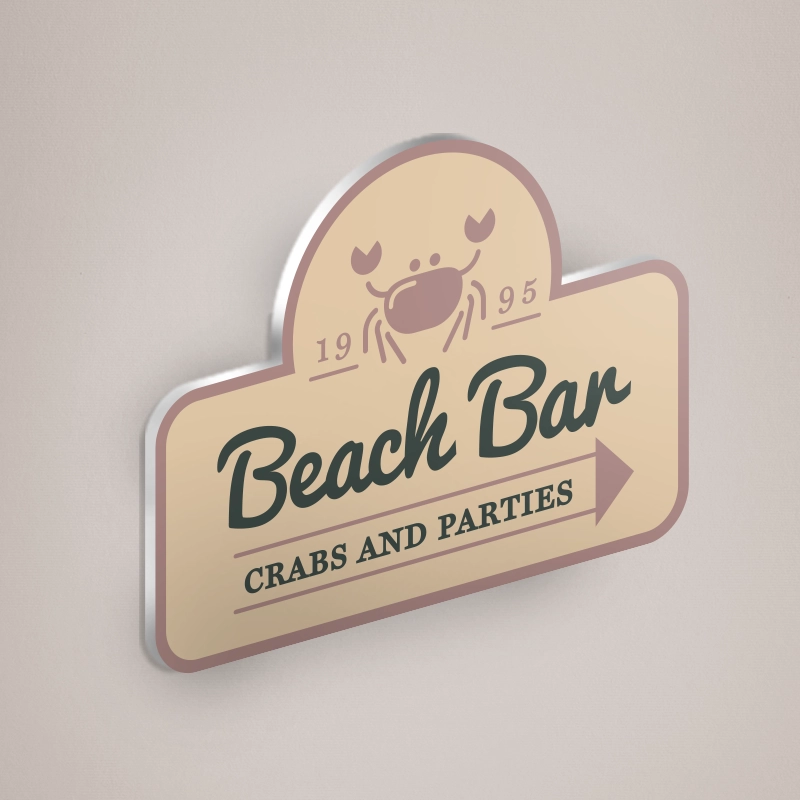 Custom-shaped printed sign