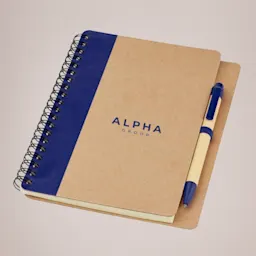 Navy Priestly recycled notebook with pen | Branded Notebooks Thumbnail