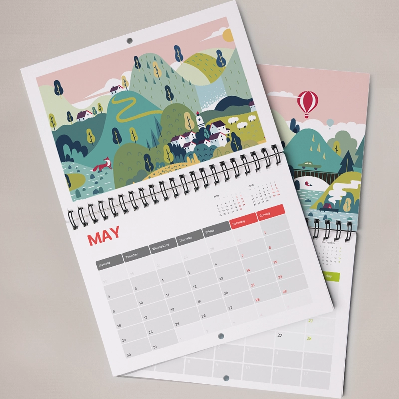 Wiro Bound Drilled Calendars - Wall Calendars