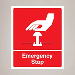 Emergency Stop Safety Signage - Red Thumbnail