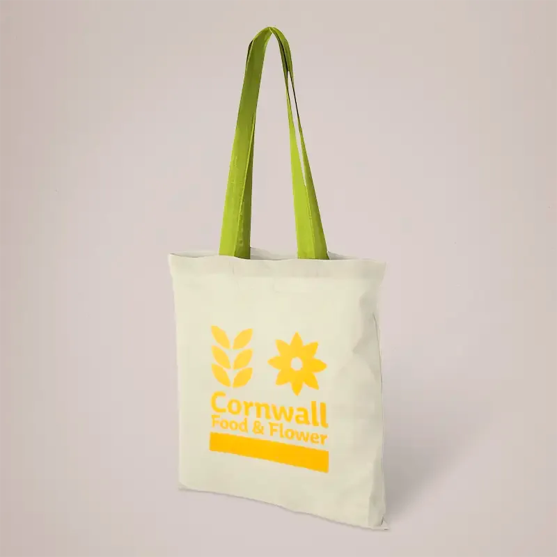 Nevada 100g/m² Cotton Tote bag Coloured Handles 7L