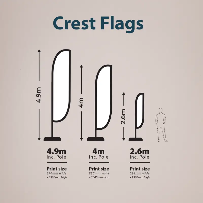 Crest Flags Size Guide