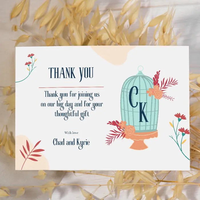 Custom wedding Thank You Cards