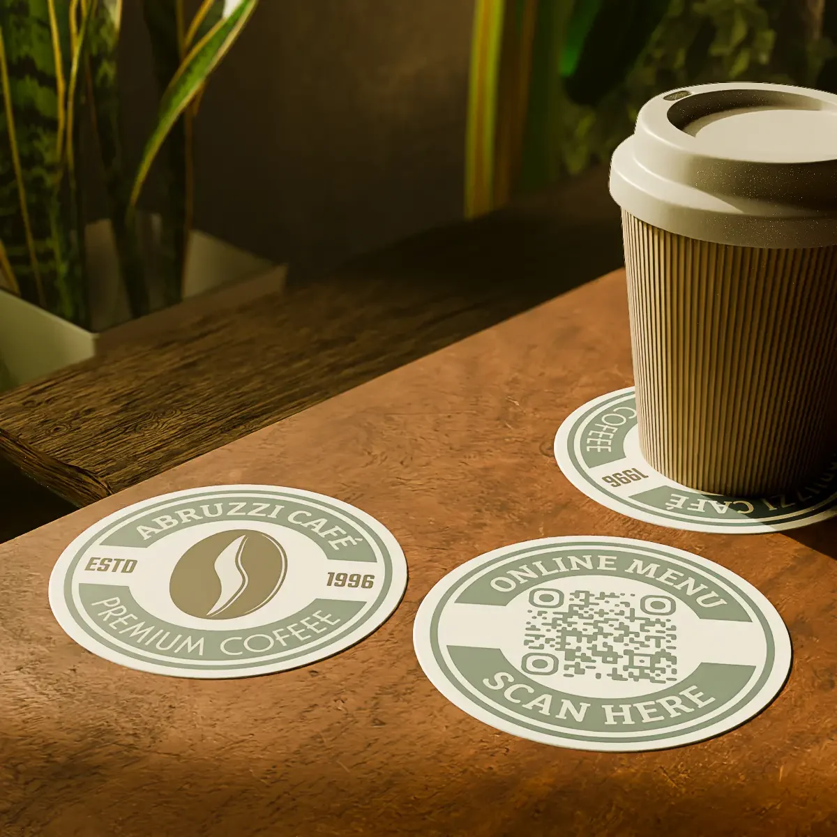 Paper Coasters with QR code